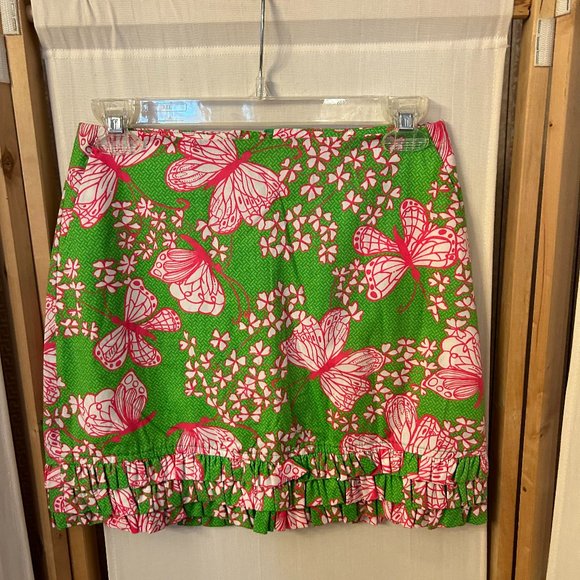 Mini-jupe Lilly Pulitzer Imprimé Papillons Rose/blanc - Taille 6, Occasion